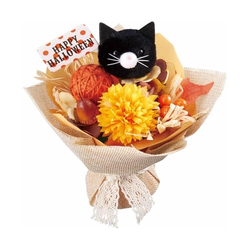 ハロウィンブーケアレンジ 黒ネコ 37−