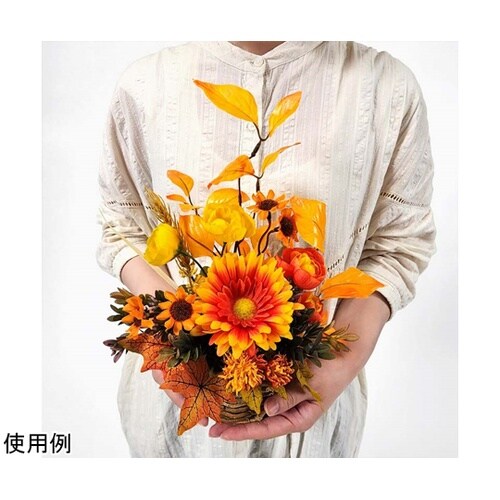 オータムデイジー盛カゴ造花アレンジ 高さ