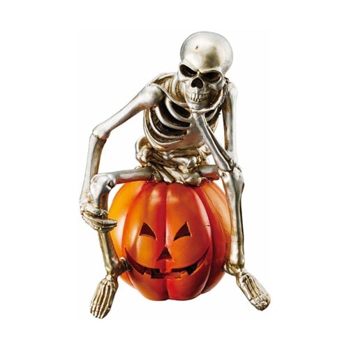 メタリックドクロオブジェ ハロウィンホラ