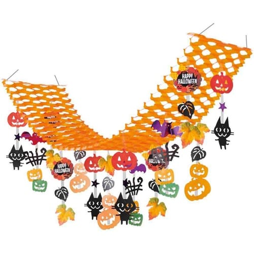 ハロウィンリースプリーツハンガー 天井飾