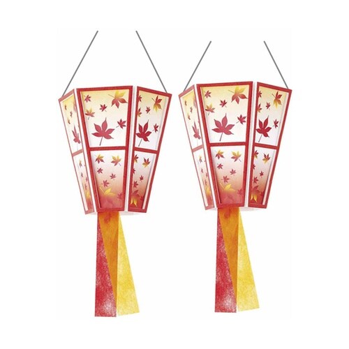 ワンタッチ紅葉ぼんぼり 30cm 秋飾り