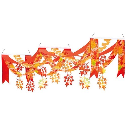 プリント紅葉 2連ペナント 160cm