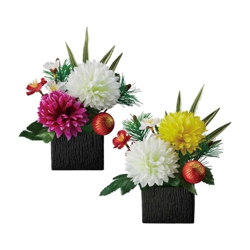 正月飾り お正月マムポット16cm 造花