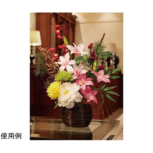 正月飾り 正月盛カゴアレンジ 造花 3
