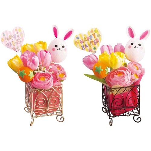 ハッピーイースターキューブポット (造花