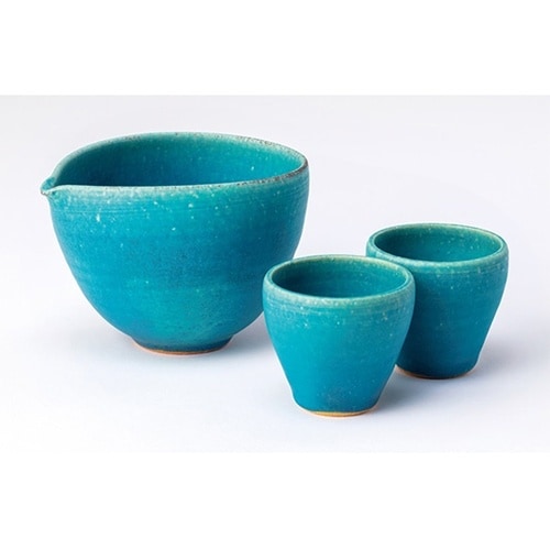 青彩釉 酒器セット 鴻月 3−3144
