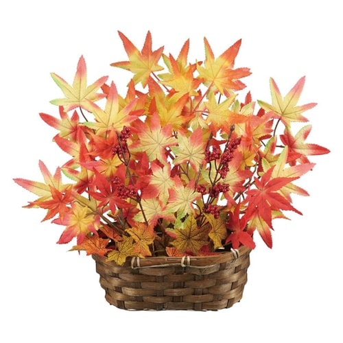 紅葉造花バスケット 幅39×高さ44cm