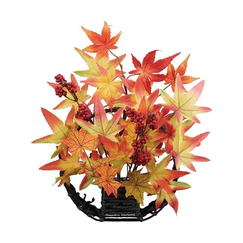 紅葉造花満月アレンジ 幅30×高さ33c