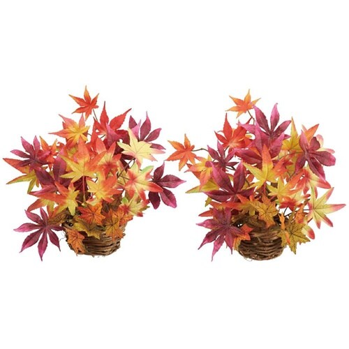 紅葉造花盛カゴアレンジ 幅31×高さ34