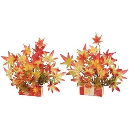 和風紅葉造花アレンジ 幅35×高さ33c