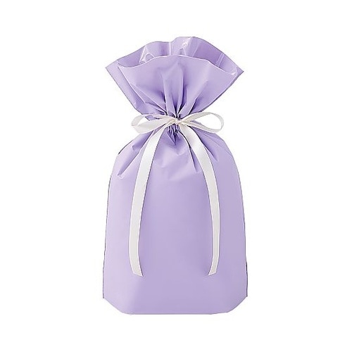 梨地リボン付きギフトバッグ パープル 幅