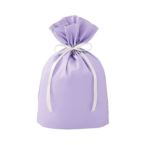 梨地リボン付きギフトバッグ パープル 幅