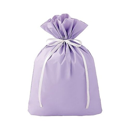 梨地リボン付きギフトバッグ パープル 幅