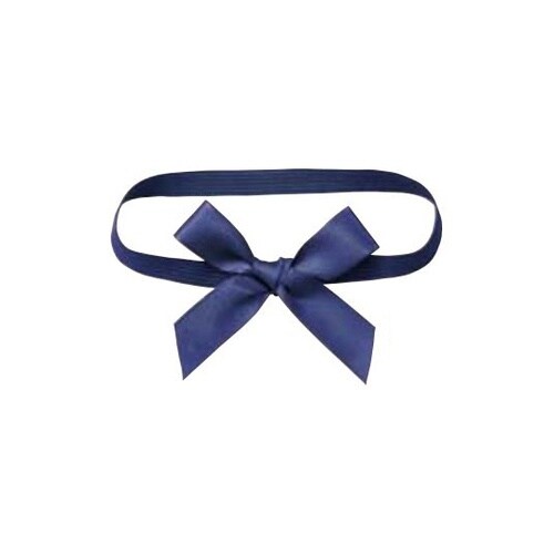 サテンリボン付きゴムタグ 小箱用 ネイビ