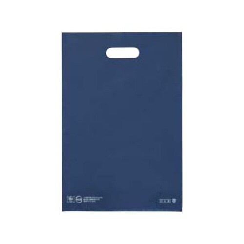 手提げポリ袋ハード型 ネイビー 19×2