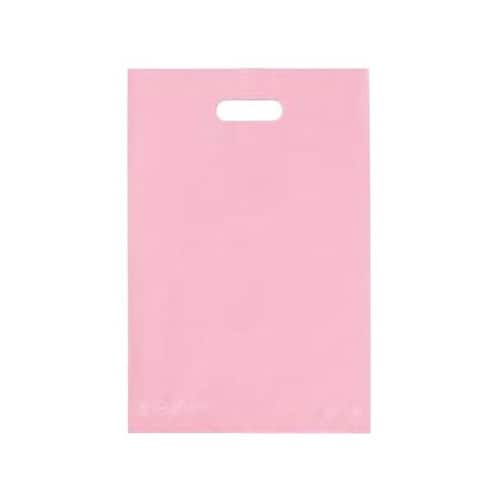 手提げポリ袋ハード型 ピンク 19×28