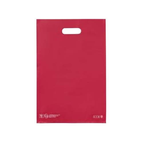 手提げポリ袋ハード型 レッド 19×28