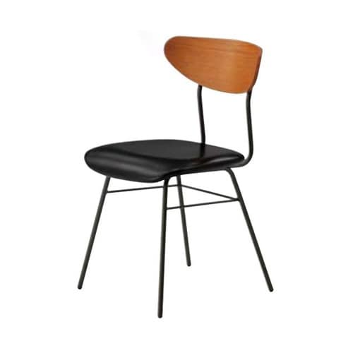 スチール脚チェア ピスト 張地ブラック