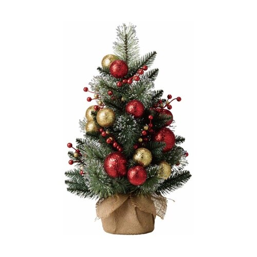 バーラップクリスマスツリー 60cmレッ