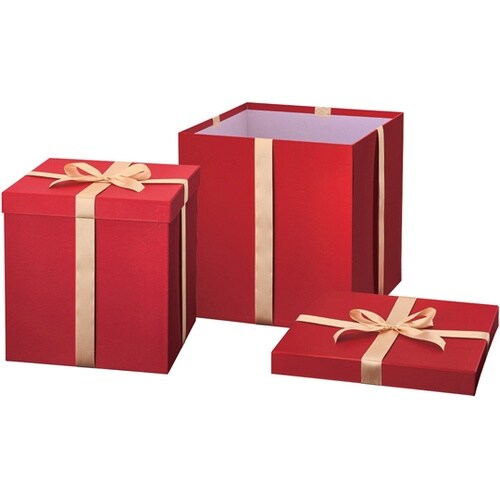プレゼントボックスセット 装飾用 レッド