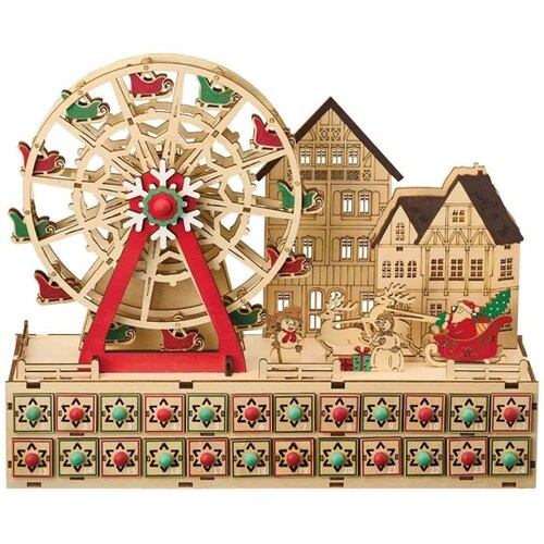 LED木製アドベントカレンダー 観覧車