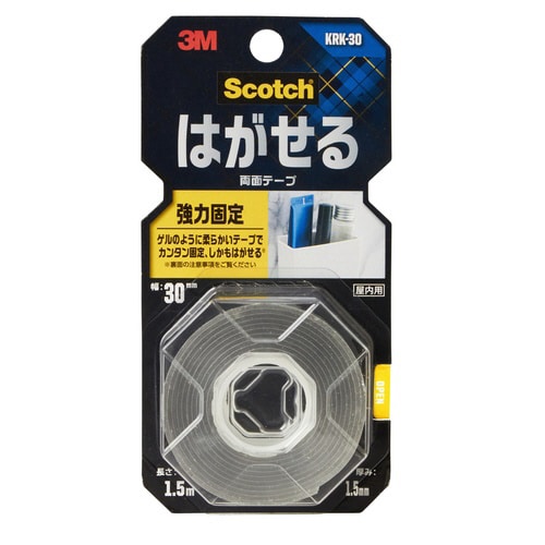 はがせる透明両面テープ強力固定30mmx1.5m
