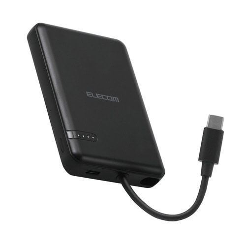 モバイルバッテリー5000mAh 一体型 ブラック