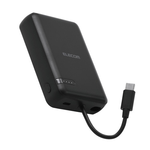 モバイルバッテリー10000mAh一体型 ブラック