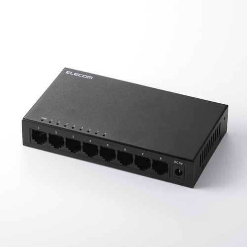 スイッチングハブ 8ポート メタル筐体 ブラック