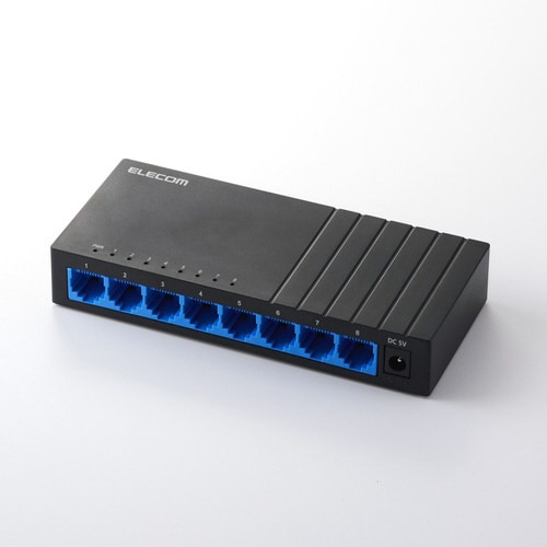 スイッチングハブ 8ポート プラ筐体 ブラック