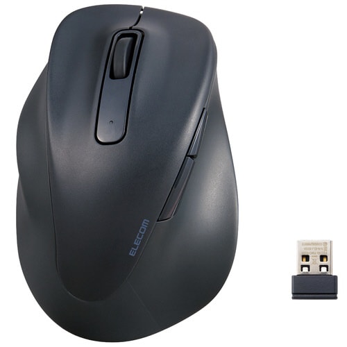 無線マウス 静音 左手専用 Mサイズ ブラック