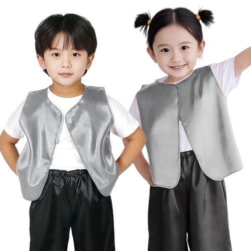 ソフトサテン ベスト C 銀