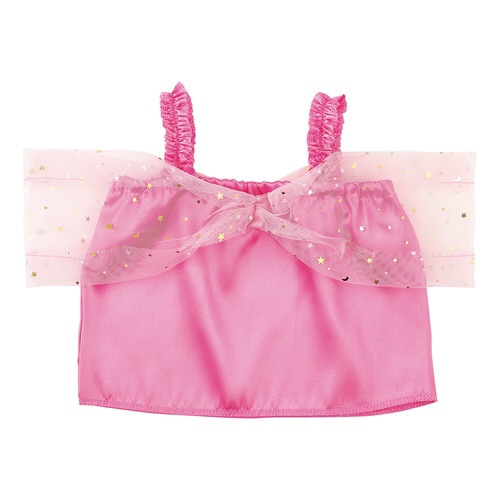 ソフトサテン オフショルダーシャツ C 桃