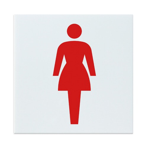 アクリル室名札 女子トイレ 150×150×3mm