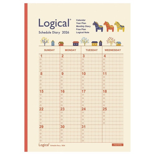 26年ロジカルダイアリー月間ノートA5