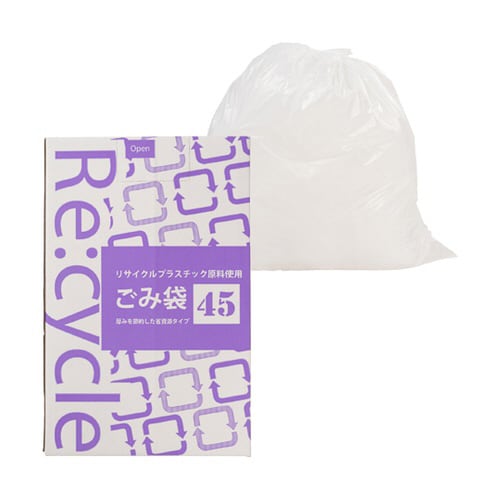 リサイクル原料使用ゴミ袋 乳白半透明 4