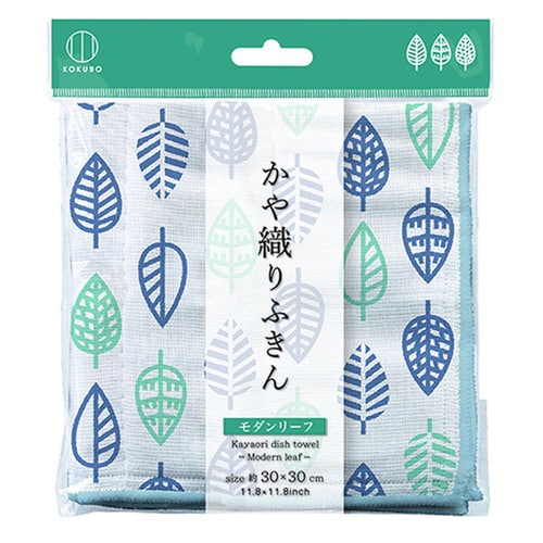 かや織りふきん モダンリーフ