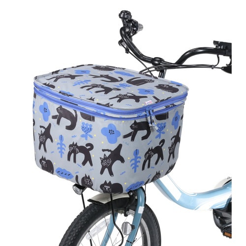 2段式前カゴカバー ネコ柄