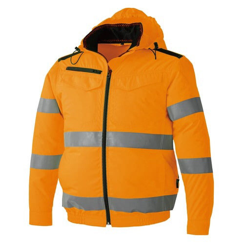 安全ジャケット 蛍光橙赤