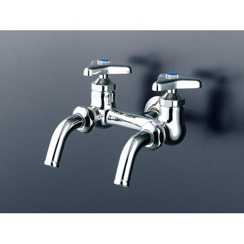 二口吐水回転水栓