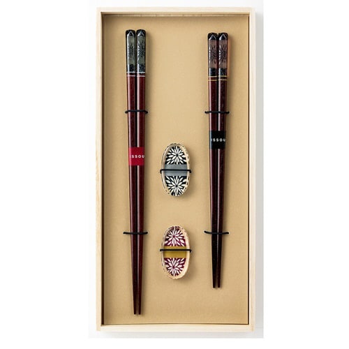 桐箱箸置き付夫婦箸