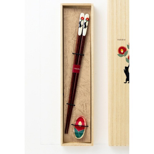 吉兆桐箱箸置き付