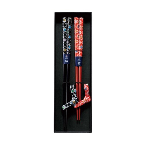 華火 2膳黒箱入 箸置セット