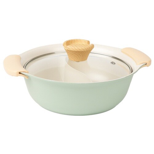 セラミック 2食仕切り鍋20cm