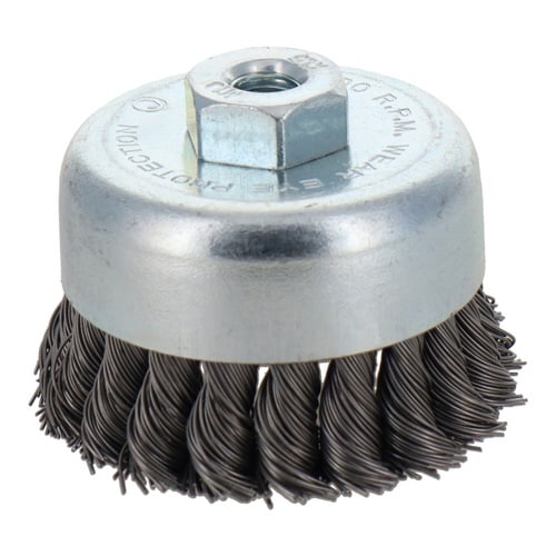 カップブラシ 鋼線ヒネリ