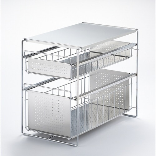 シンク下スライド収納2段 幅25