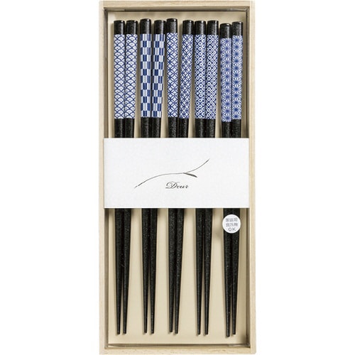 桐箱ギフト 藍小紋 5膳組