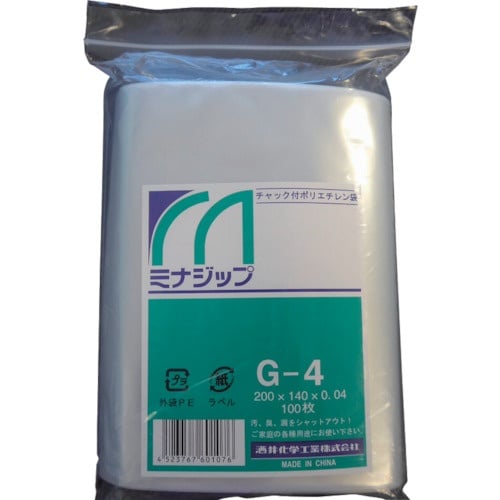ミナ チャック付ポリエチレン袋 「ミナジップ」G−