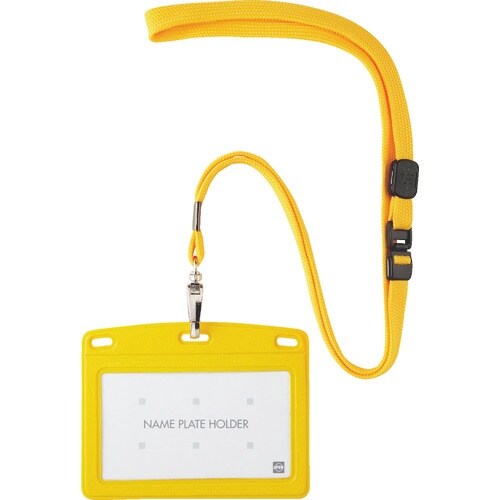 OP 吊り下げ名札 レザー調 1枚 黄