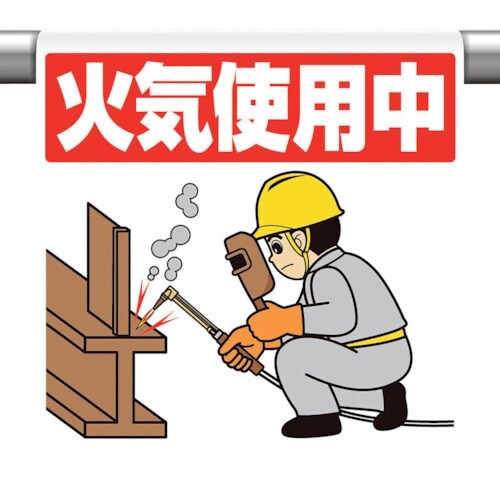 ユニット ワンタッチ取付標識 火気使用中